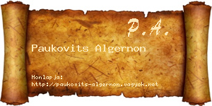 Paukovits Algernon névjegykártya